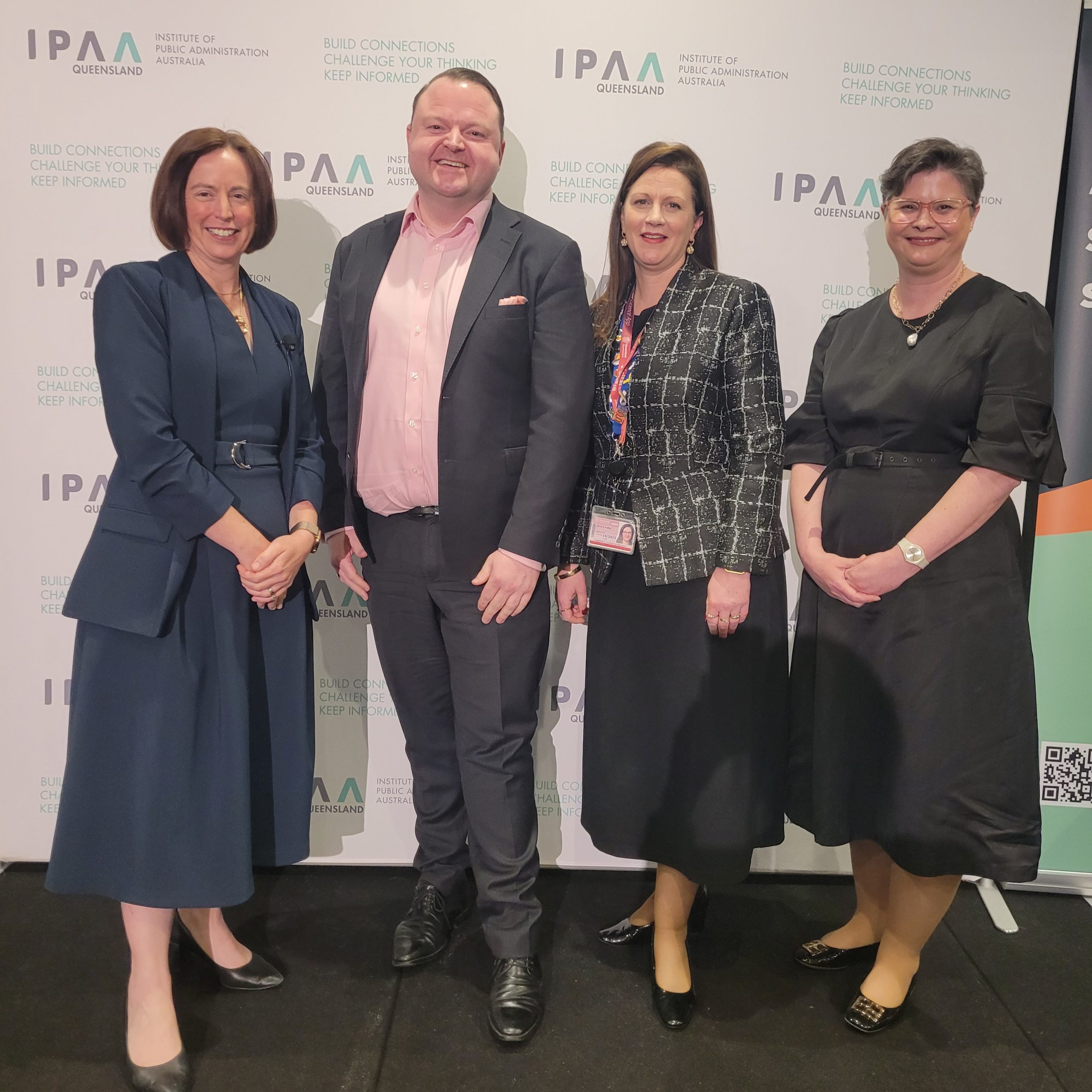 Sally Stannard with Adam Dent, Anne Moffat and Tanya Hornick at IPAA Queensland’s Stewards on the Couch event